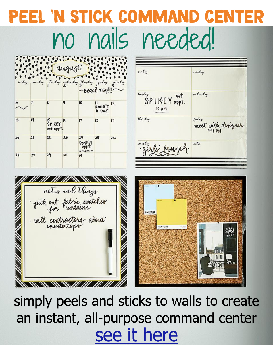 Command centers and organization wall ideas - brilliant 'Instant Command Center' idea - perfect for dorm room, apartments etc where you can't put nails in the walls.  #gettingorganized #organizationideasforthehome #dormroomideas