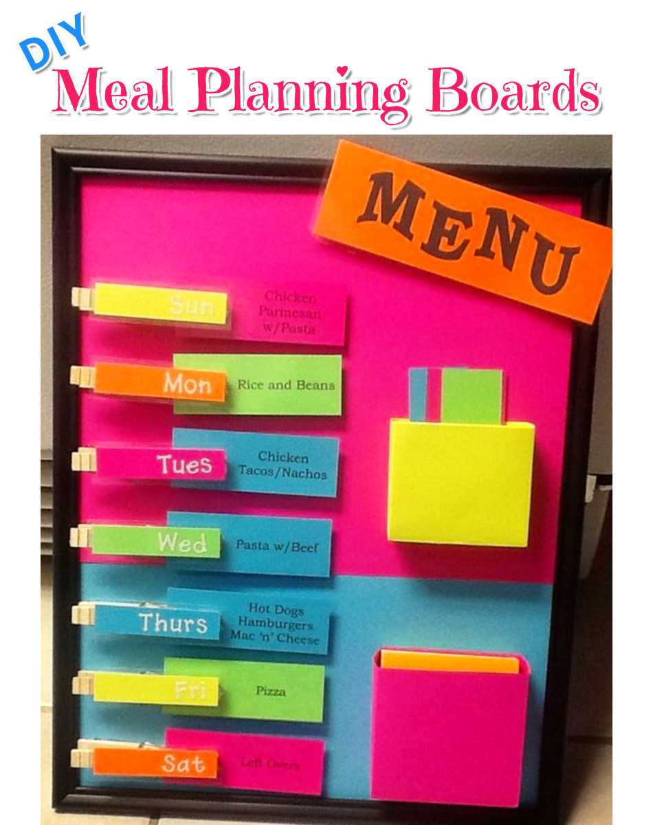 DIY menu planning boards - weekly meal planners for wall