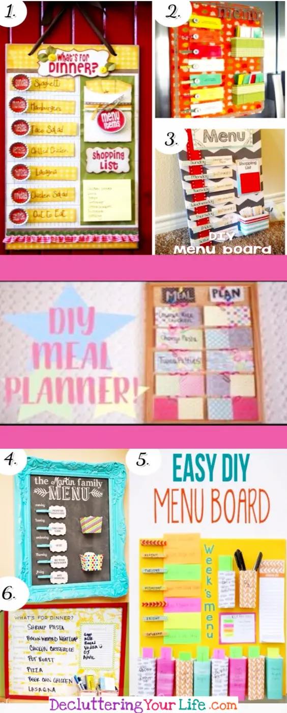 Weekly meal planning board DIY ideas - make a menu planner for your wall