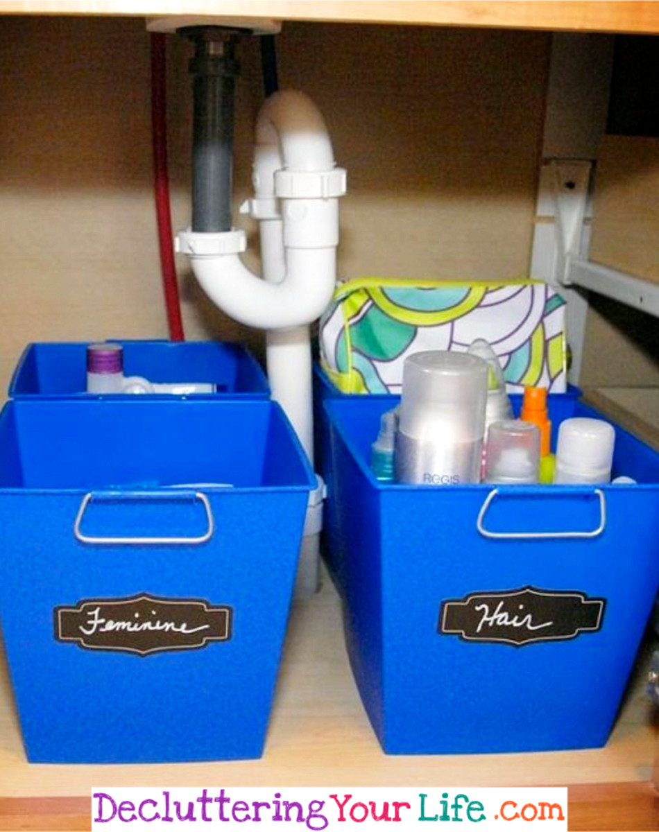 Organize Under the Bathroom Sink with Dollar store and dollar tree organizers