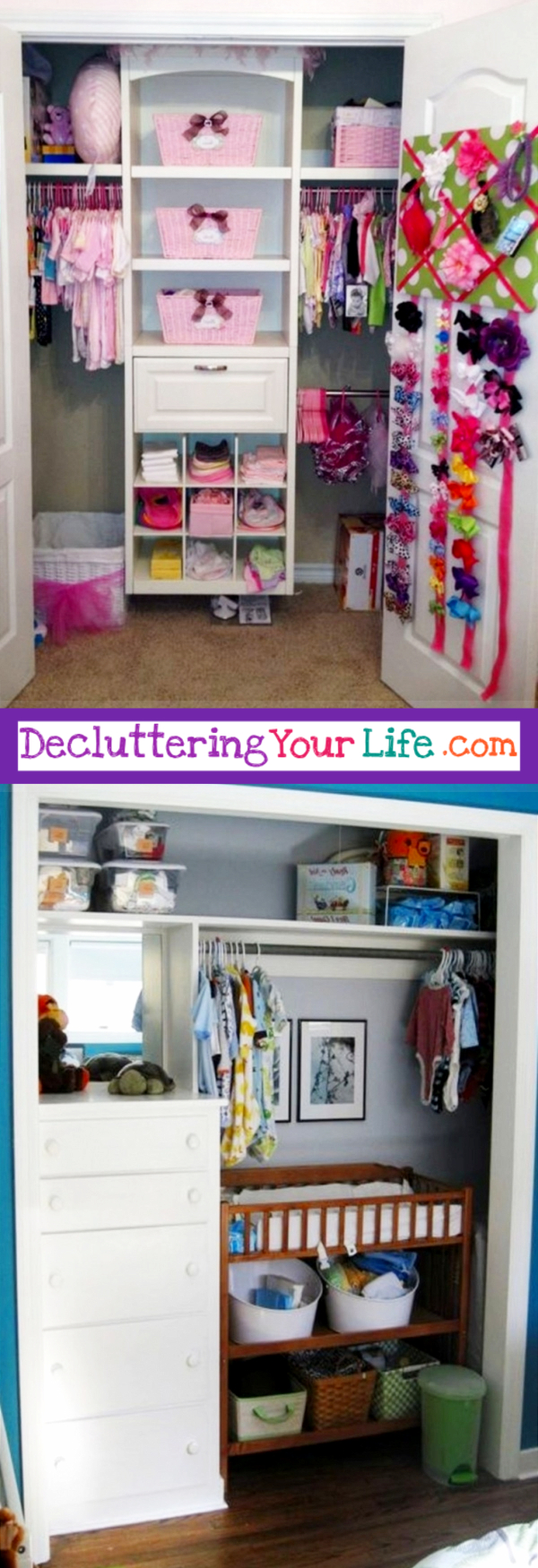 Nursery Closet Organization ideas - great DIY ideas for organizing the baby closet