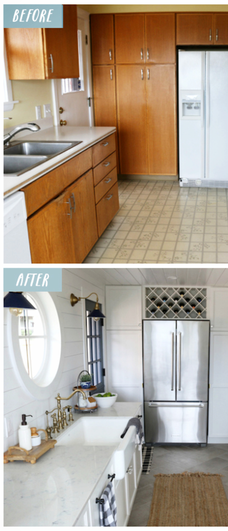 Small kitchen makeovers before and after - small kitchens remodel ideas and pictures #kitchenideas #farmhousedecor #kitchendecor #kitchenremodel #diyhomedecor #homedecorideas #farmhousekitchen