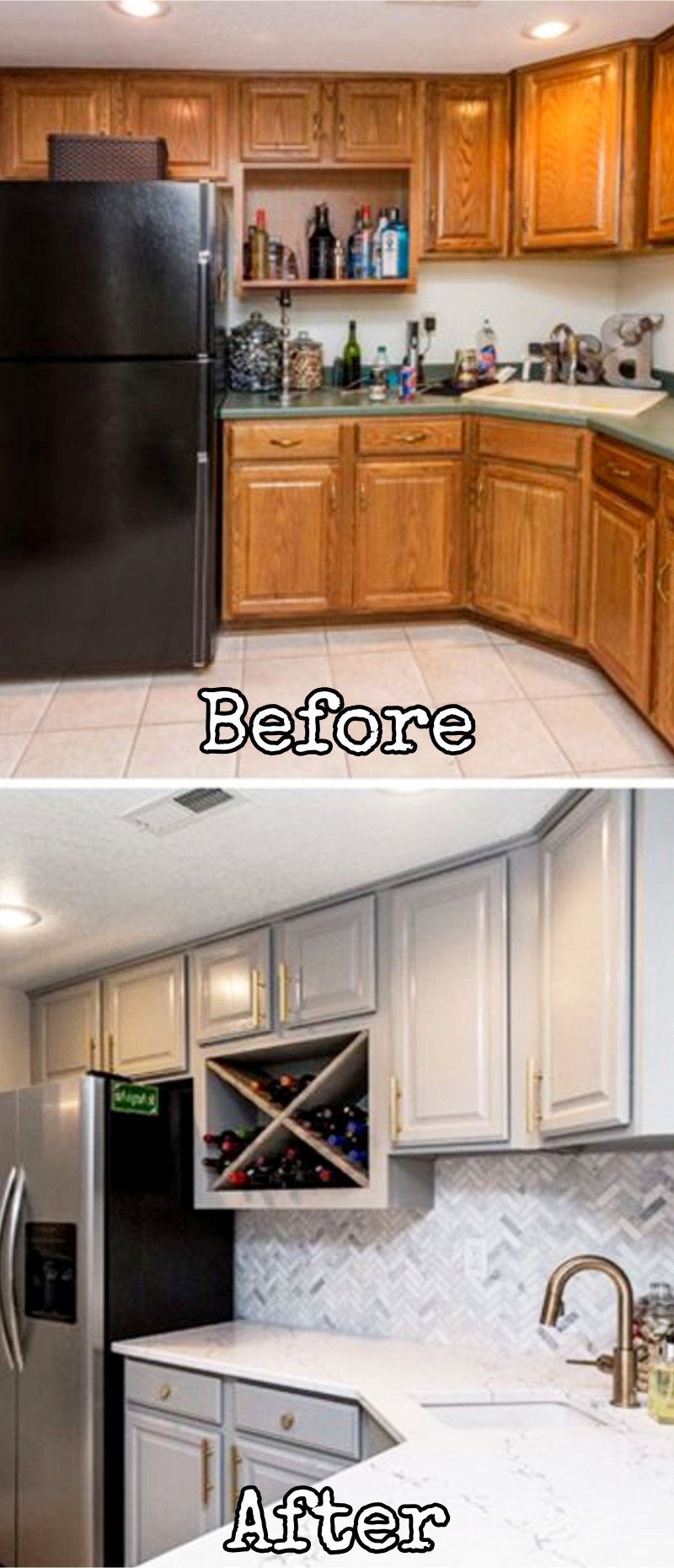 Small kitchen remodel - before and after pictures of small kitchen makeovers #kitchenideas #farmhousedecor #kitchendecor #kitchenremodel #diyhomedecor #homedecorideas #farmhousekitchen