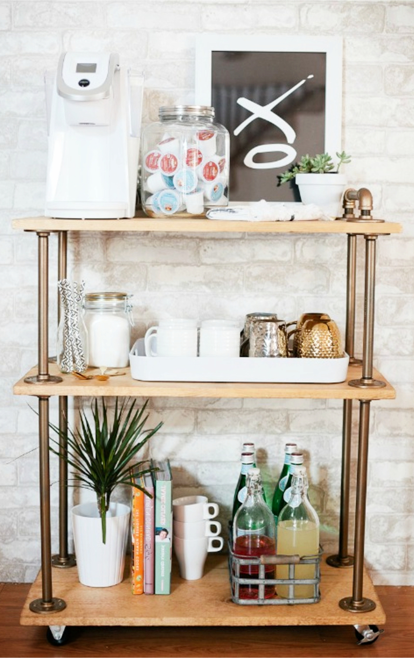 DIY coffee bar cart for your kitchen coffee area