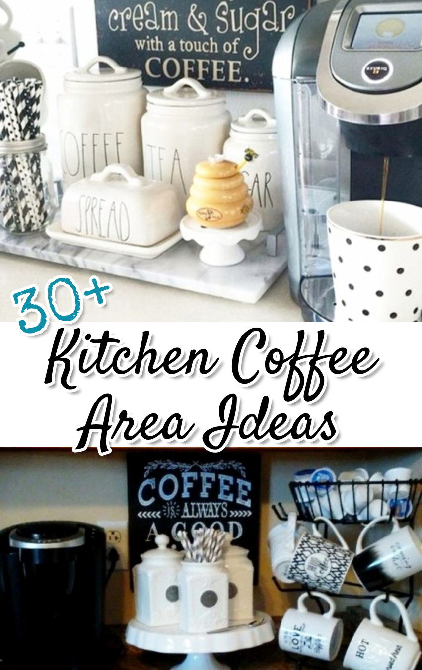 Kitchen Coffee Area Ideas on Pinterest - over 30 of the BEST coffee areas DIY ideas from other Pinterest users #kitchenideas #homedecorideas