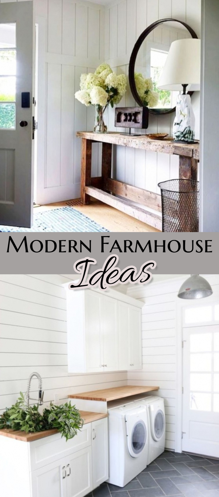 Modern Farmhouse Decorating Ideas for Every Room in Your Home - GORGEOUS farmhouse decor ideas! #homedecorideas #farmhousestyle #diyhomedecor #livingroomideas #kitchenideas #bedroomideas #farmhousedecor