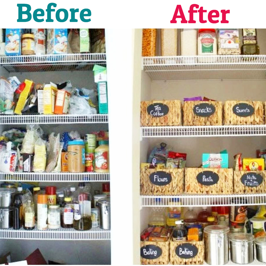 Pantry Organization Tips and Ideas - DIY Pantry Organizing Hacks - Before and after pictures from organizing my pantry #kitchenideas #gettingorganized