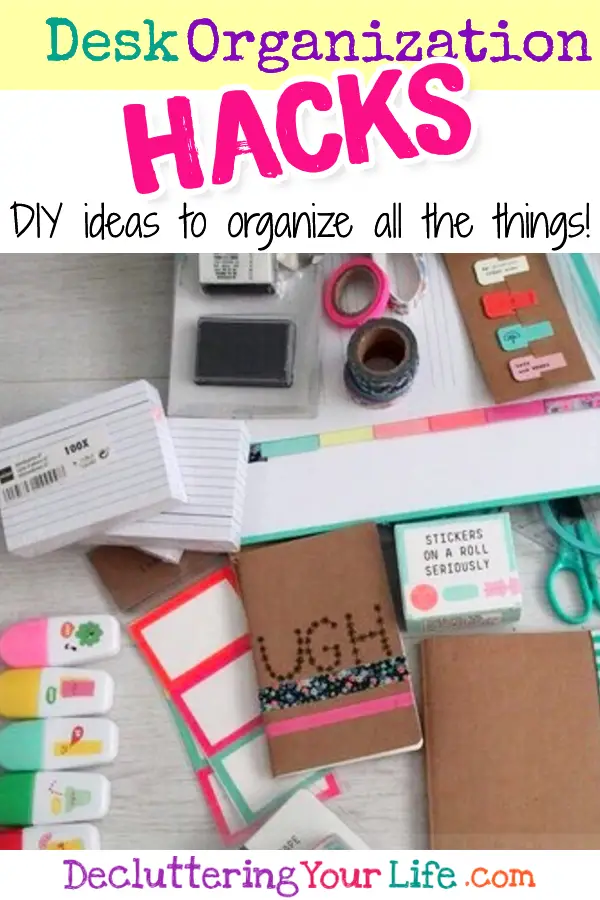 Desk Organization and Home Office Organization ideas and hacks for your home office, dorm room, bedroom or anywhere you have your desk