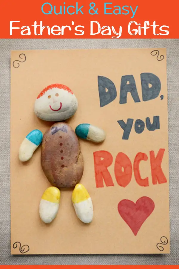 Painted Rocks as a Handmade Father's Day card - DIY Fathers Day Gifts From Kids - Quick and Easy Father's Day crafts and gift ideas