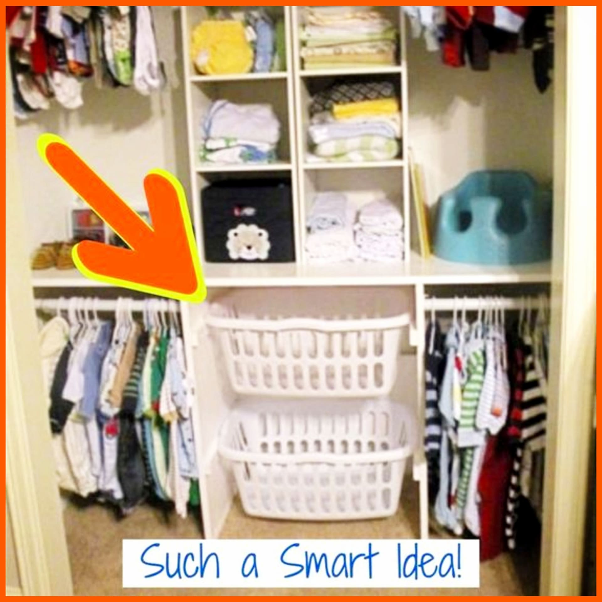 Organization ideas for the Home - baby clothes organization and storage ideas for small spaces like a small nursery closet