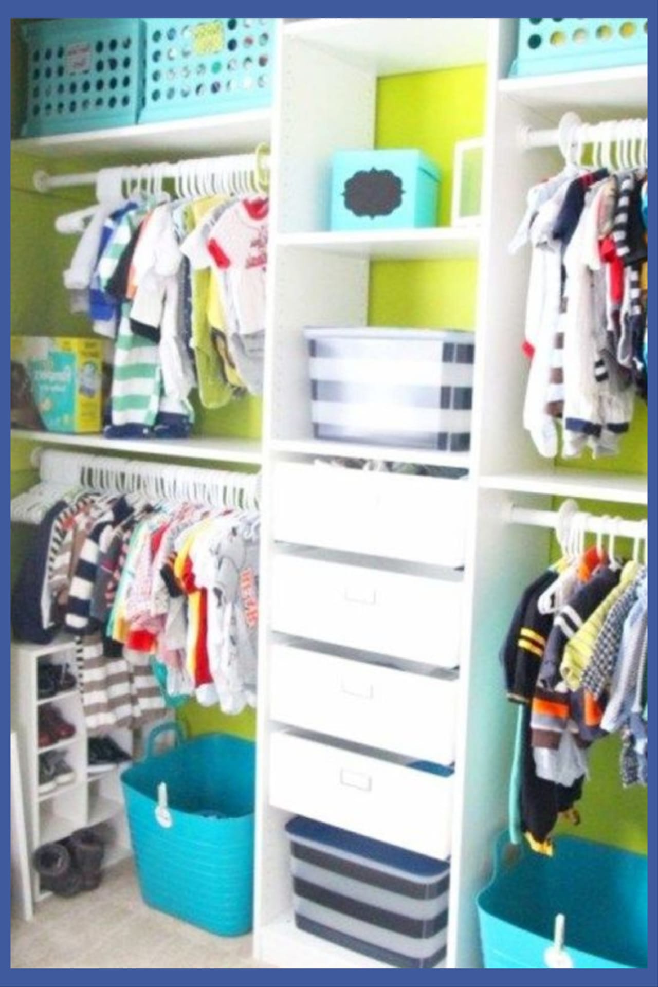 Organization Ideas for the Home - closet organization ideas - DIY baby closet organization and baby closthes organization ideas - creative nursery closet organization ideas