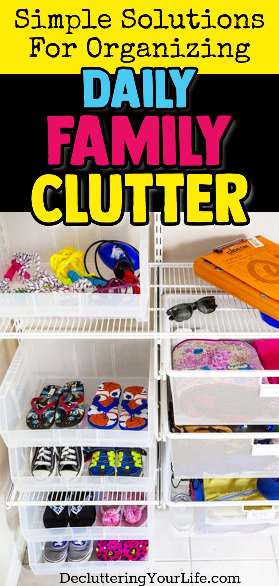 Such a Simple Solution to UNclutter Your Home! Getting organized and STAYING organized with kids is NO JOKE! Here’s a borderline GENIUS home organization hack: create a clutter drop zone area for your family!
