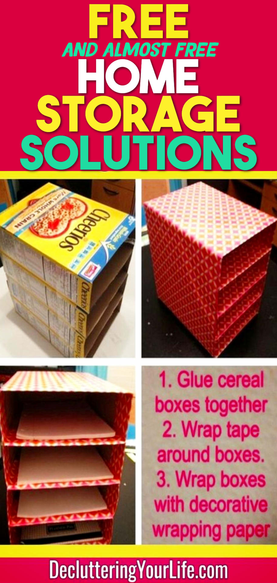 Free Home Organization Storage Solutions - Cheap Ways To Organize Your Home On a Budget - 33 Free (and ALMOST free) Home Organization Hacks To Get Organized on a Tight Budget - Budget-friendly organization tips for the frugal organizer for saving money while you unclutter your home and declutter your life