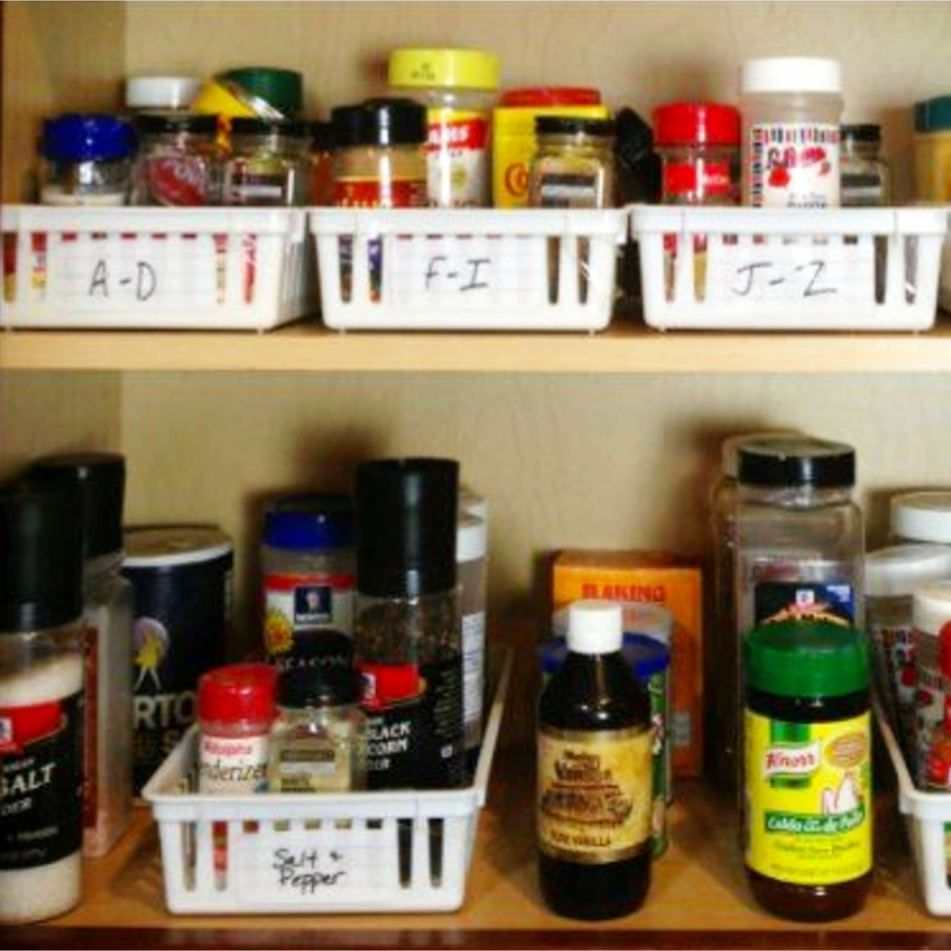 Kitchen organization on a budget - cheap ways to organize inside kitchen cabinets and declutter spices - cheap ways to organize kitchen with dollar stores organizing ideas