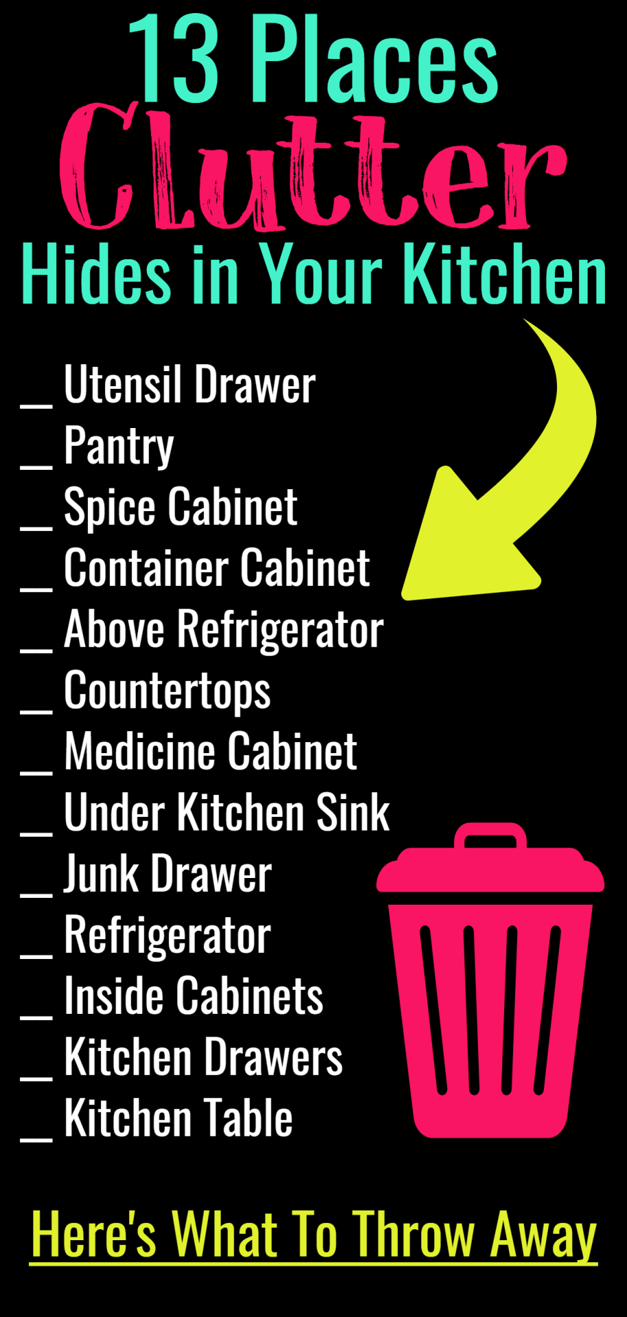 declutter kitchen checklist
