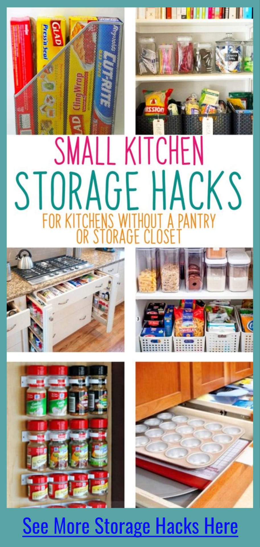 Small Kitchen Storage Solutions - organization ideas for kitchens in tiny house and apartments without pantries