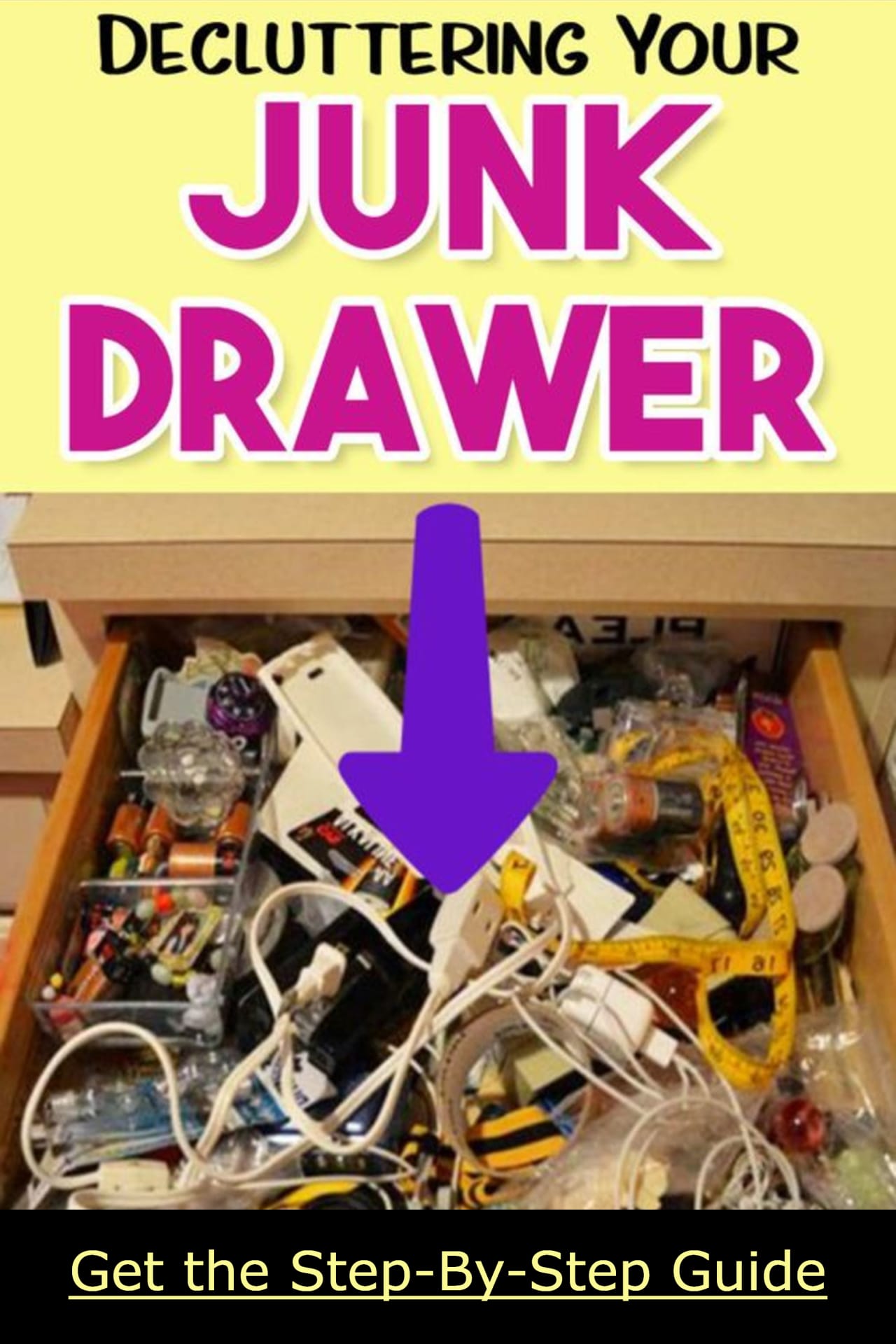How to clean a cluttered house FAST... step by step, room by room, drawer by drawer.  Declutter and organizing your kitchen junk drawers the easy way