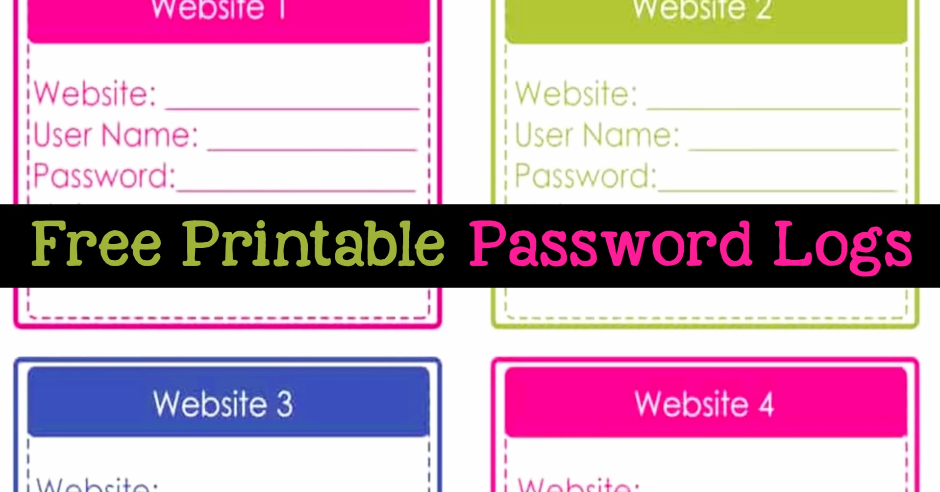 Free Password Logs, Trackers and Password Keeper Printable PDFs - how to organize website passwords on paper with a printable password keeper to make a DIY password journal or password organizer binder - it's like your own password vault to track all your online passwords!  Download your free printable password organizers worksheets to make a DIY password book with these free home organizing printables