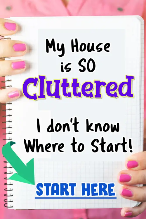 My house is so cluttered I don't know where to start!  Have a cluttered house that is a disgusting MESS?  Here's how to declutter your home and clean your messy room WITHOUT feeling overwhelmed!  (declutter before and after) Where to START cleaning my house and how to start decluttering when overwhelmed - where to start decluttering to declutter a room in 30 minutes.  Here's how to get motivated to clean when overwhelmed by mess and CLUTTER.  Yes!  Here's how to declutter WITHOUT getting overwhelmed with too much STUFF