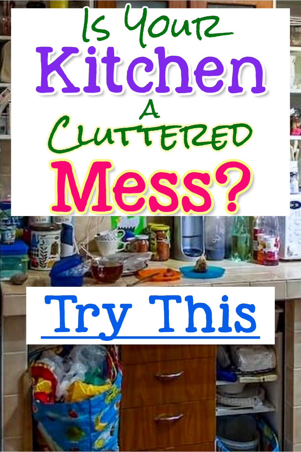 Cluttered house? Messy cluttered kitchen?  Try these kitchen decluttering ideas, cleaning hacks and cleaning checklists to declutter your kitchen FAST!  Don't know where to START organizing your cluttered kitchen?  Try these ideas for organizing clutter in your kitchen for clutter free countertops.  Uncluttering your kitchen without feeling overwhelmed has never been so easy with these home organization hacks for your kitchen from professional organizers.