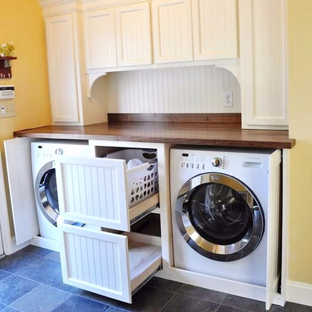 Clever organization hack for a small laundry room