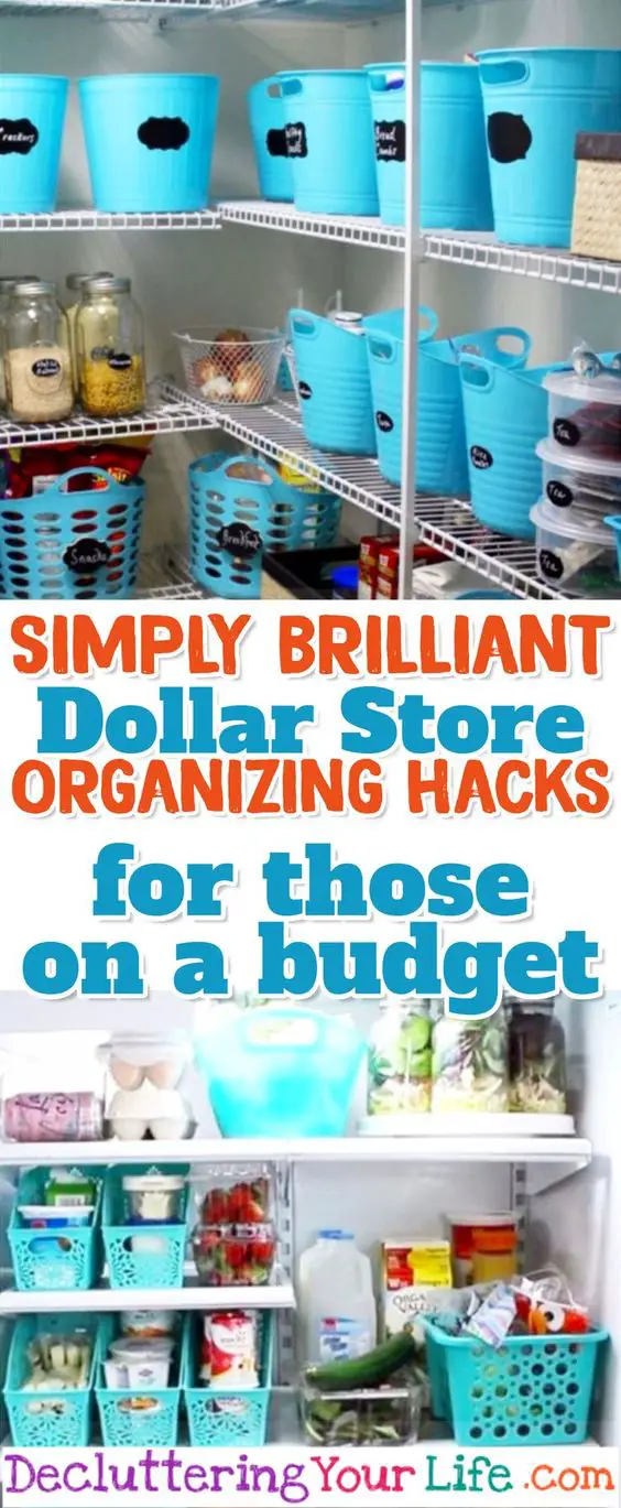 Dollar Store Organizing Hacks for those on a budget -works for Dollar General & Dollar Tree too 