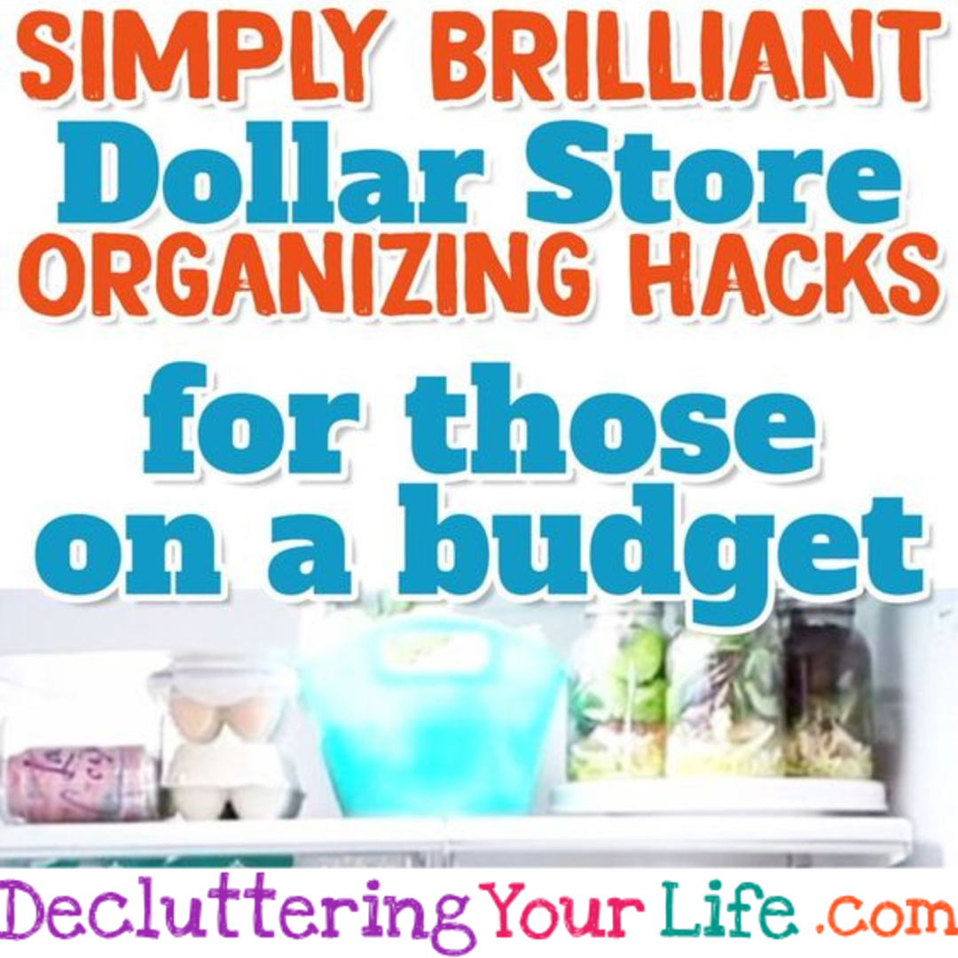 Dollar Store Organizing Hacks for those on a budget - works for Dollar General & Dollar Tree too 