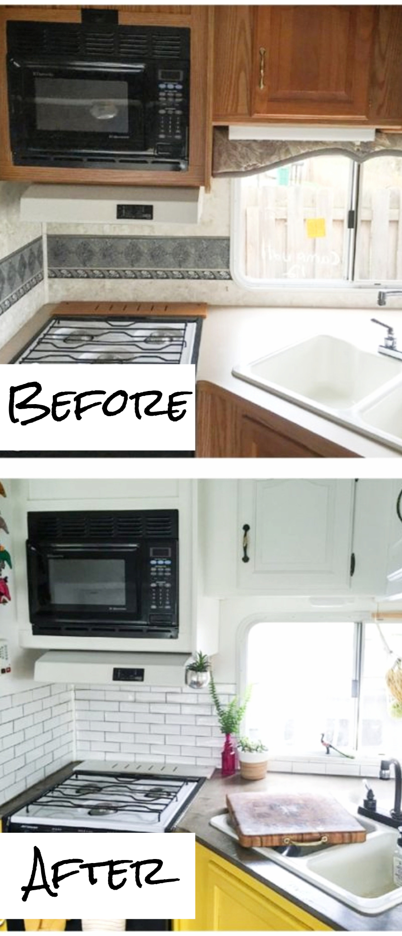 Small RV kitchen makeovers before and after - small kitchens remodel ideas and pictures #kitchenideas #farmhousedecor #kitchendecor #kitchenremodel #diyhomedecor #homedecorideas #farmhousekitchen