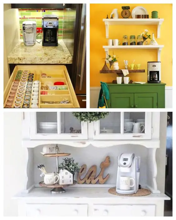 Easy DIY kitchen coffee area design ideas for a tiny kitchen