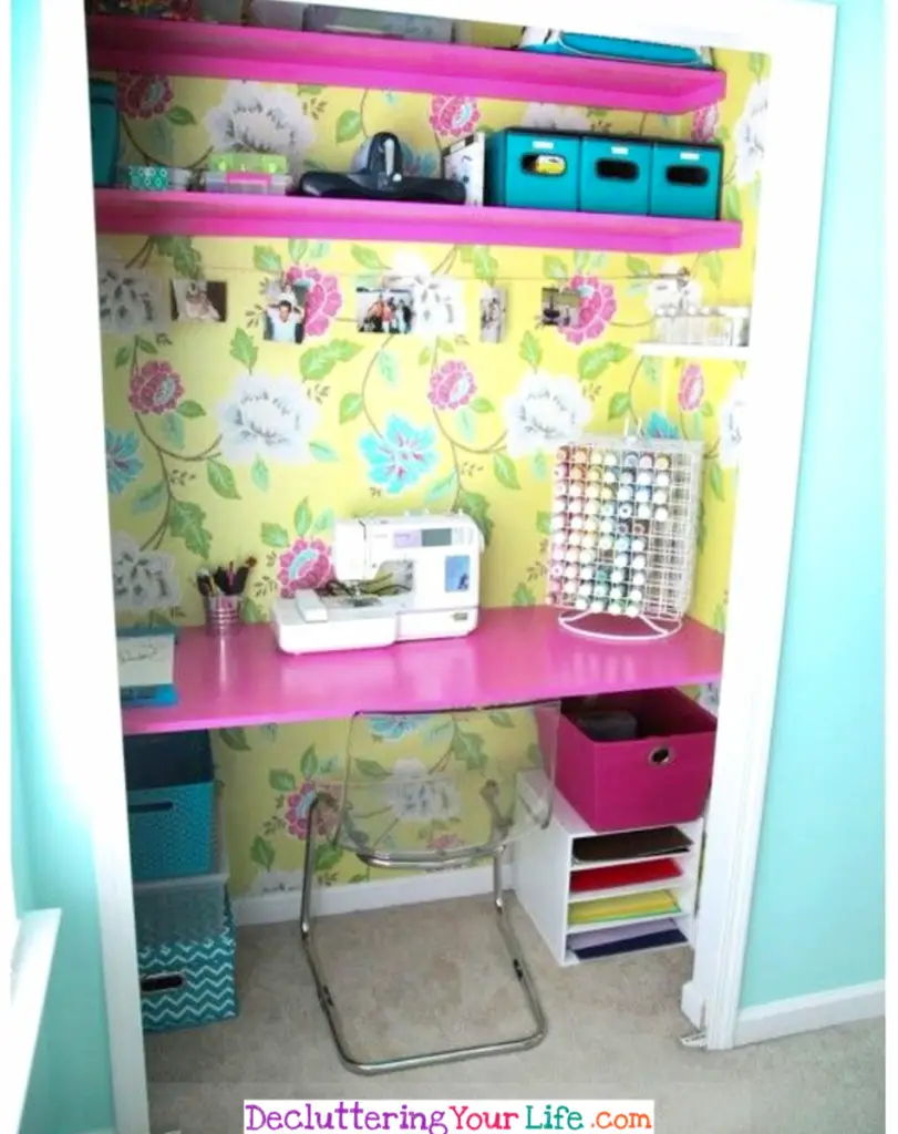 Craft Room Ideas Pictures and DIY Solutions - Creating a Craft Room When Your Have No Space - Craft Room Organizing Ideas #gettingorganized #goals #organizationideasforthehome