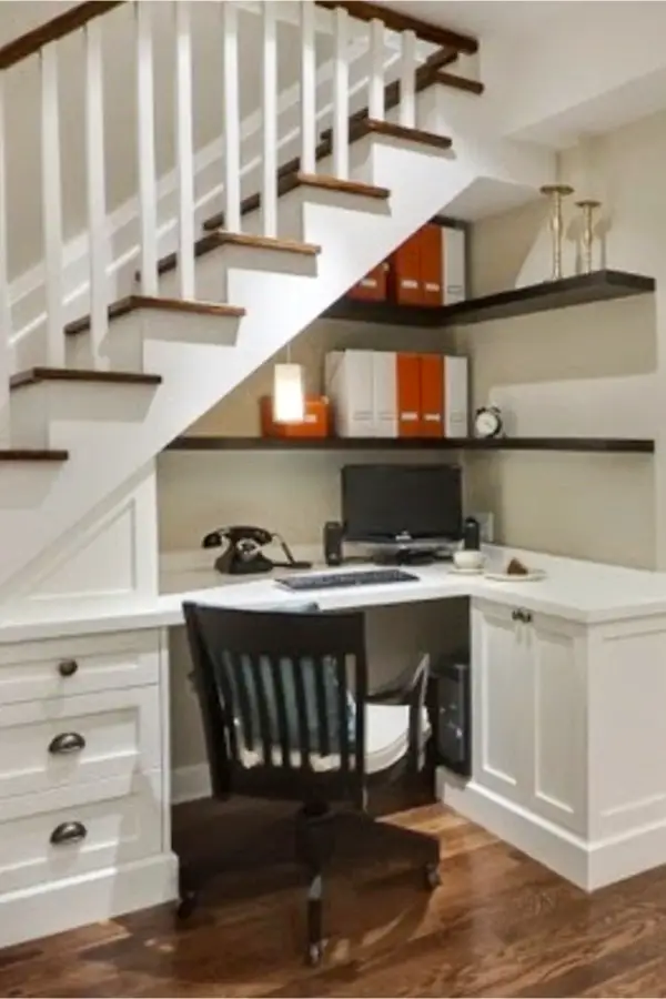 Under stair storage ideas - home office and desk under stairs