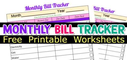 Free Printable Monthly Bill Payment Log-Bill Organizer PDF