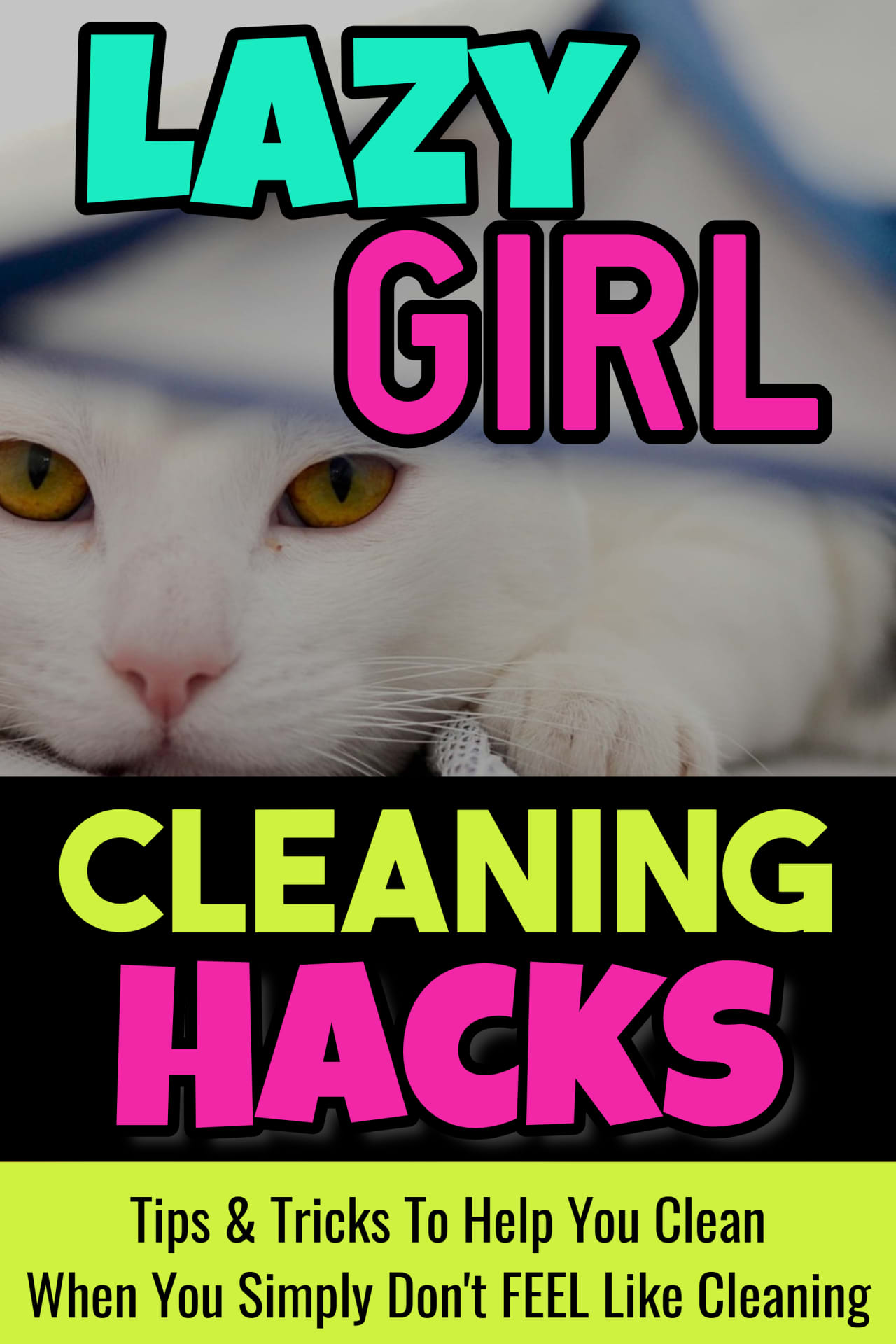 Cleaning Hacks, Cleaning Tips, Cleaning Checklists and Schedules for LAZY girls!  Can't get motivated to clean but your house is a DISASTER?  Here are some easy DIY tips and tricks (as well as some brilliant home organization hacks) to organize, declutter and CLEAN your house!