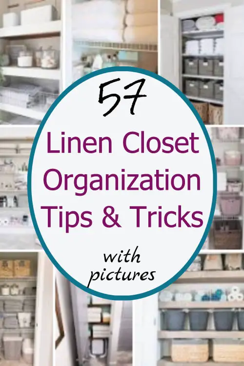 Linen Closet Storage and Organization HACKS! Ready to finally organize your linen closet?  These linen closet organization ideas are creative and BRILLIANT! See these ideas for using linen closet storage bins and baskets, how to organize a deep linen closet OR a small linen closet.  These bathroom linen closet organization tips and tricks really work to declutter your linen closet!
