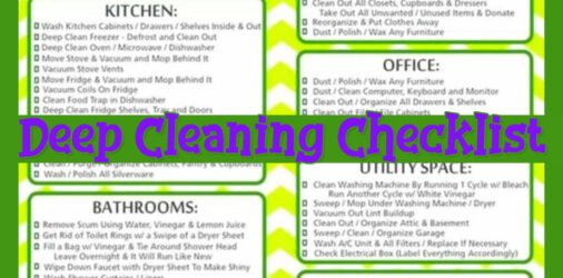 Deep Cleaning House Checklist-FREE Printable Deep Clean PDF  - whether you're Spring cleaning or doing a Fall deep clean, this free checklist will help you get it done...