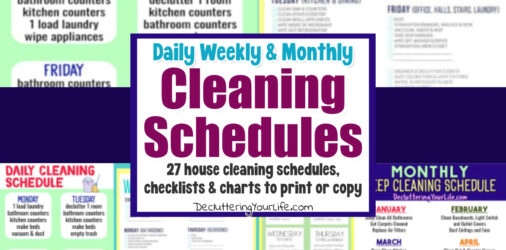 Daily Weekly Monthly Cleaning Schedule Checklists To Print  - schedule your daily, weekly & monthly household chores with these free printable cleaning checklists...