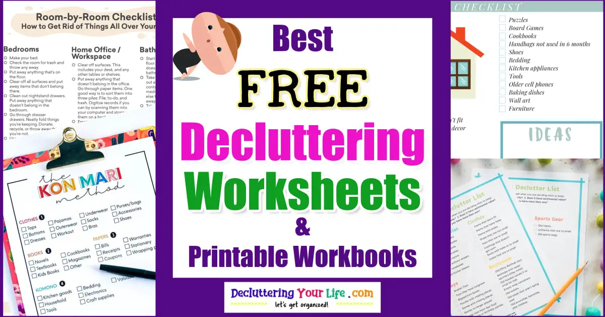 Declutter Plan of Attack Worksheets-Best FREE Printable Decluttering Worksheets, PDF sheets, workbooks and printables for an easy action plan to declutter your home
