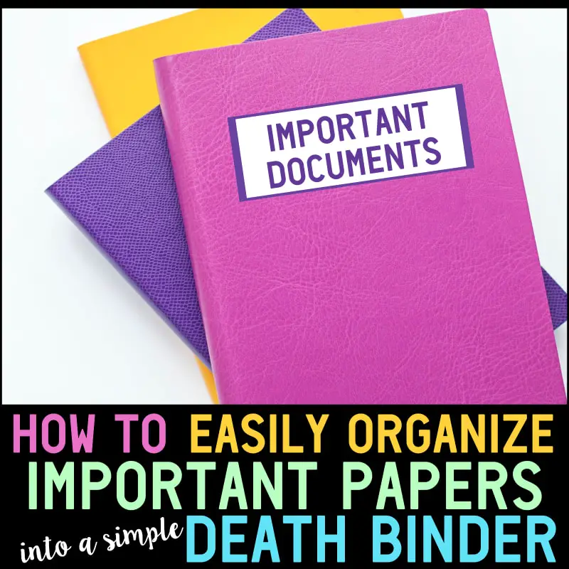 Printable In Case Of Death Checklist and Worksheets for Important Documents in your Emergency Bider Notebook