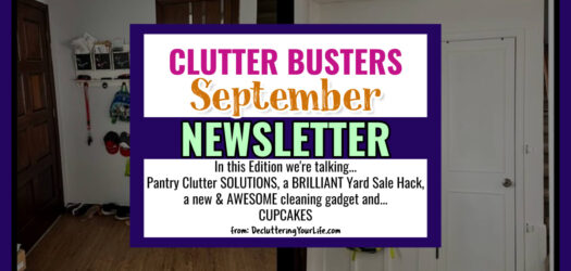 Clutter BUSTERS September Newsletter  -pantry clutter SOLUTIONS, a GENIUS Yard Sale hack, my new cleaning gadget and CUPCAKES...all in this month's newsletter...