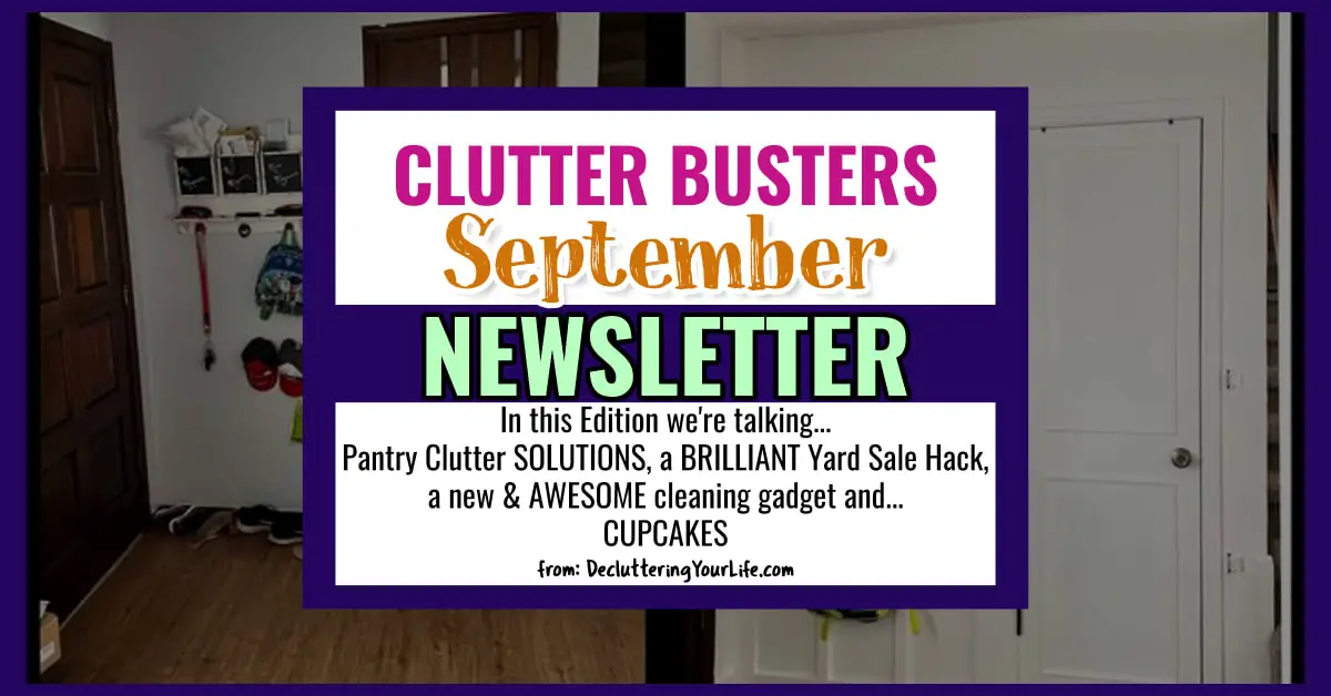 Clutter Busters Newsletter for September from Decluttering Your Life - Tips and Tricks for our Decluttering CLub to Take Your House BACK and make your life more simple